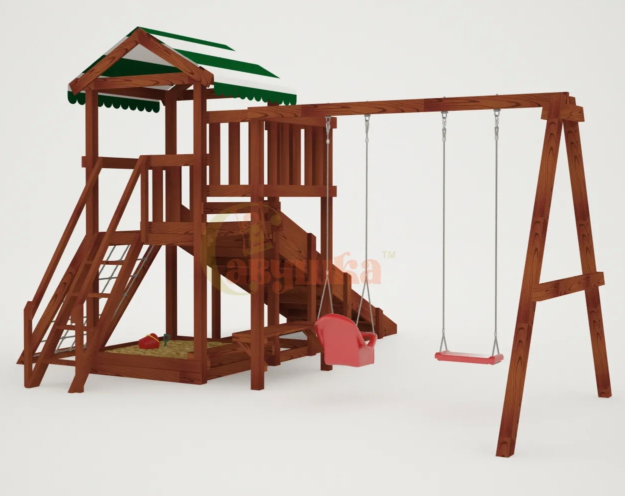 Детская площадка Савушка Мастер 2 (Махагон) 4 сезона