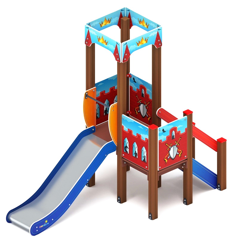 КОРОЛЕВСТВО (красное) детский игровой комплекс ДИК 1.15.01-03 (H=900)