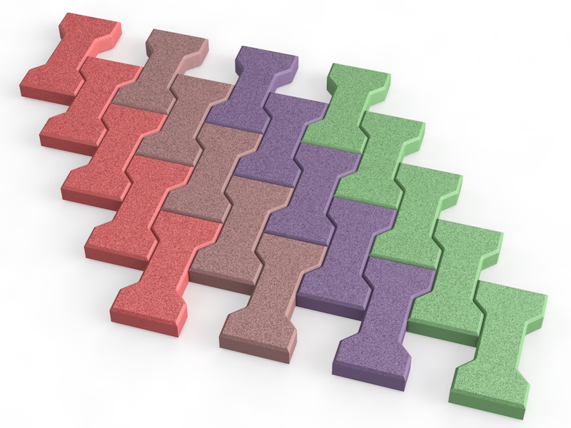 Брусчатка резиновая «Катушка», толщ. 40 мм (8.112)