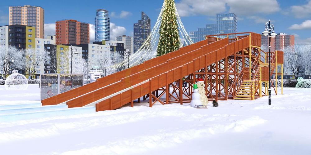 Зимняя горка Савушка ЗИМА 12 (скат 18 м)