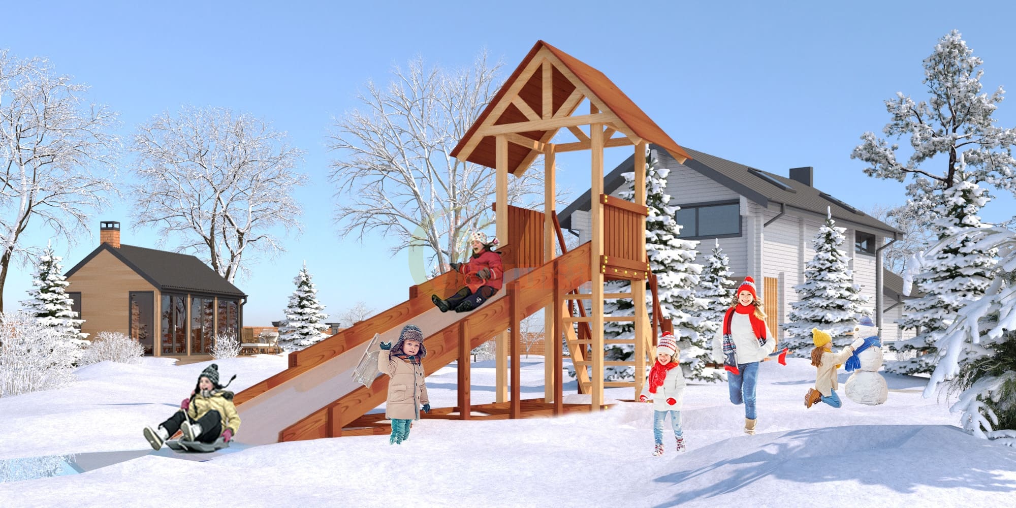 Зимняя горка ЗИМА 5 Савушка (скат 5 м)