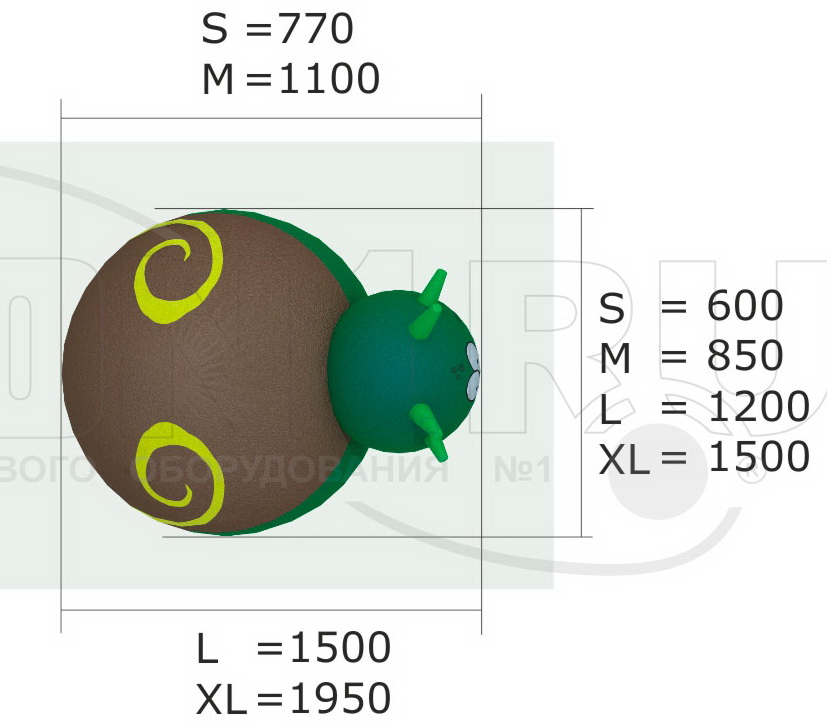 Резиновая фигура ZION Улитка с рожками (для парков и детских площадок)