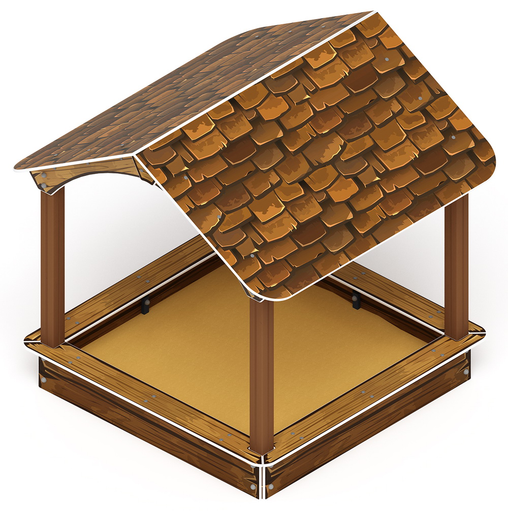 ДОМИК песочный дворик с навесом (Коричневый) ИО 6.01.02-01