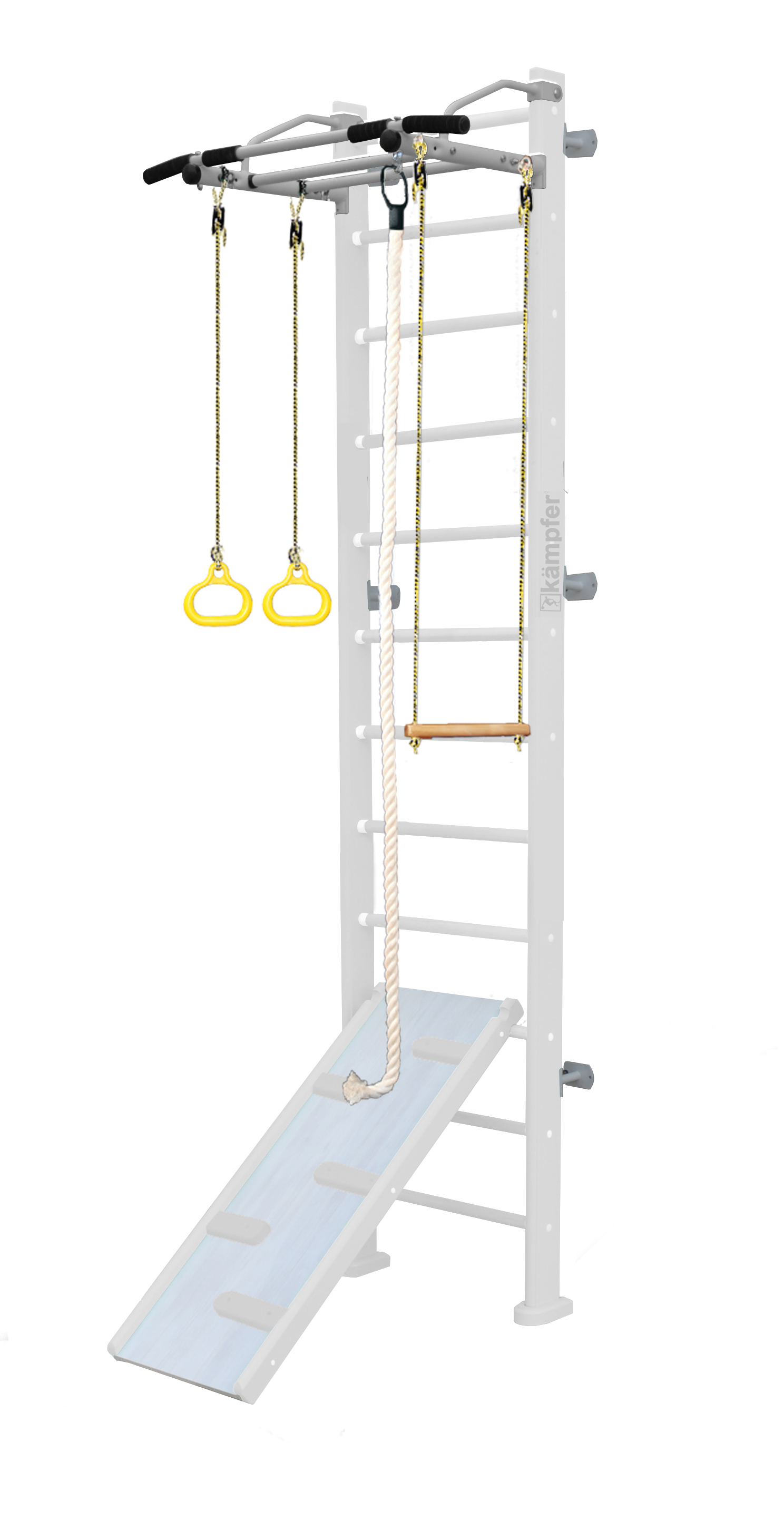 Шведская стенка Kampfer Ride Wall (№6 Жемчужный Высота 3 м белый антик турник)