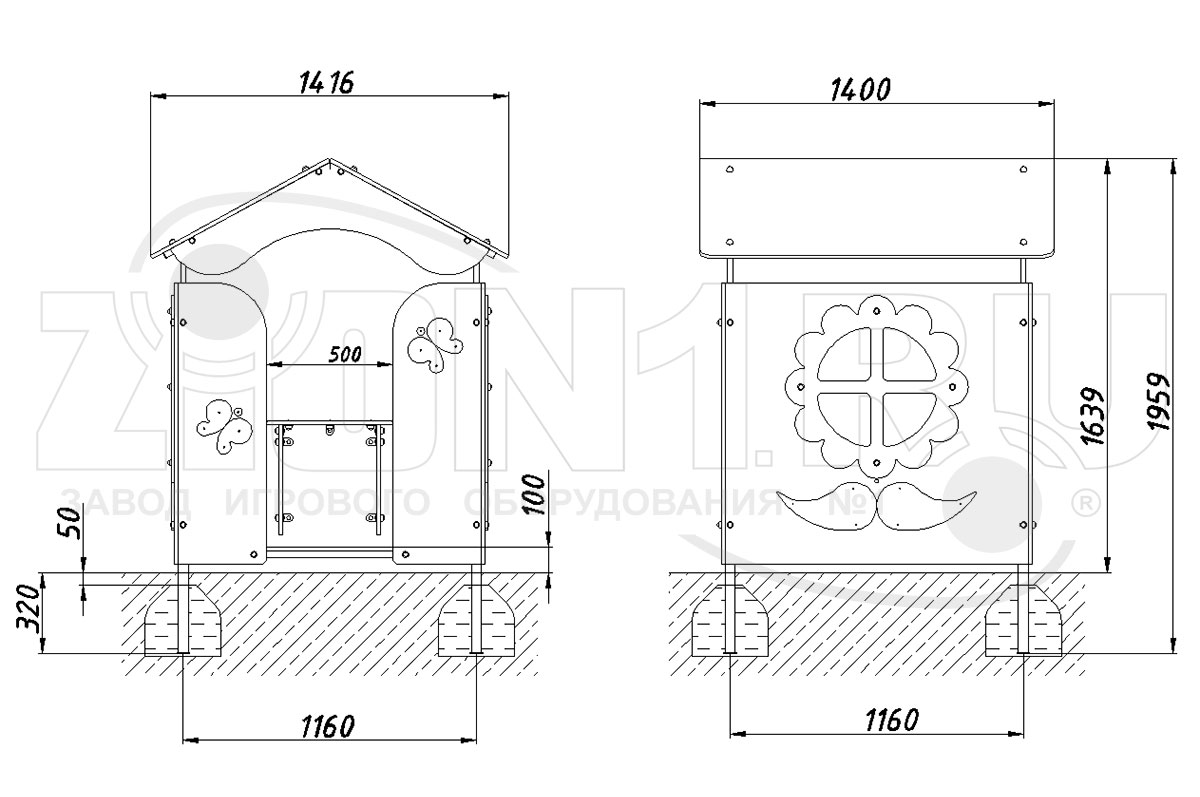 Детский игровой домик ZION Дача (ИМ046)