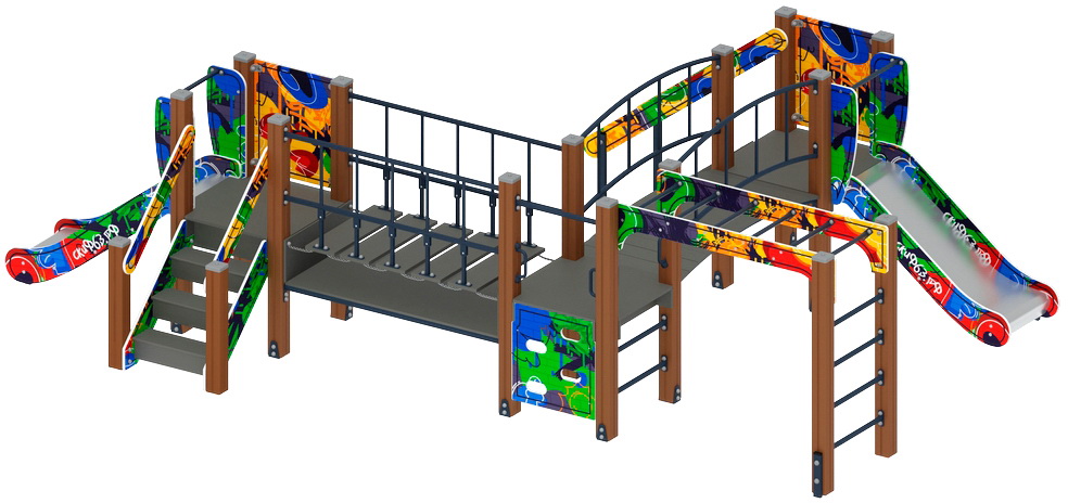 КАРАПУЗ (Граффити) детский игровой комплекс ДИК 1.001.08-03 (Н=750)