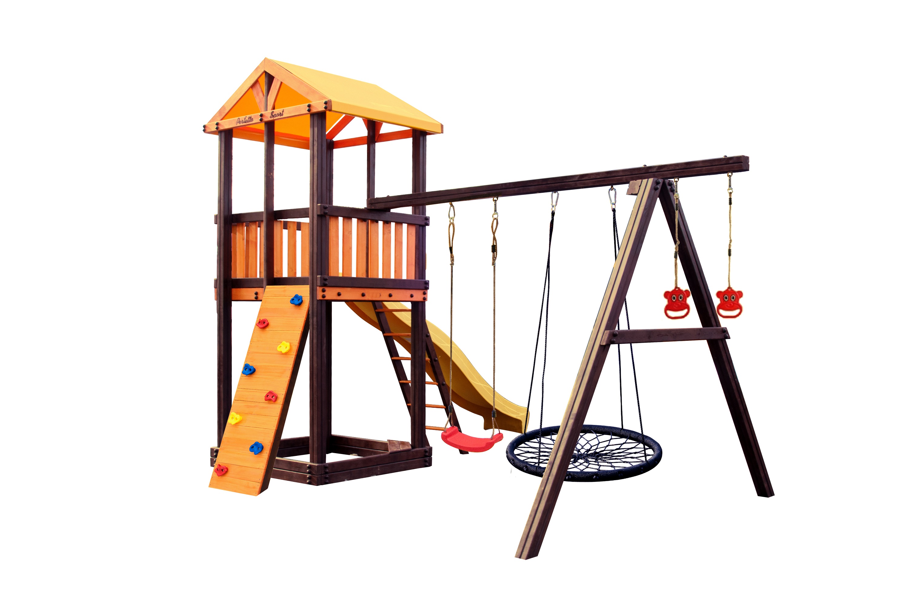Игровой комплекс Perfetto sport «Pitigliano-4» + качели «Паутина»