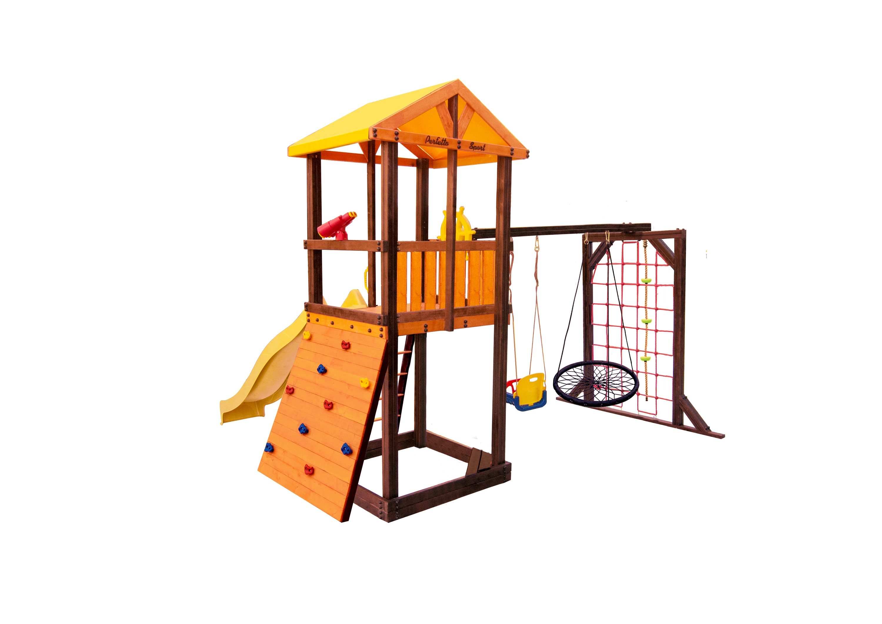 Игровой комплекс Perfetto sport «Pitigliano-11» + качели «Паутина»