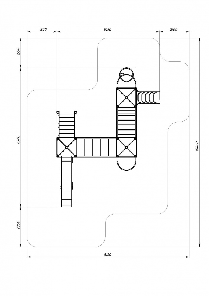 НАВИНА (Геометрия) детский игровой комплекс ДИК 2.09.06-02 (H=1500)