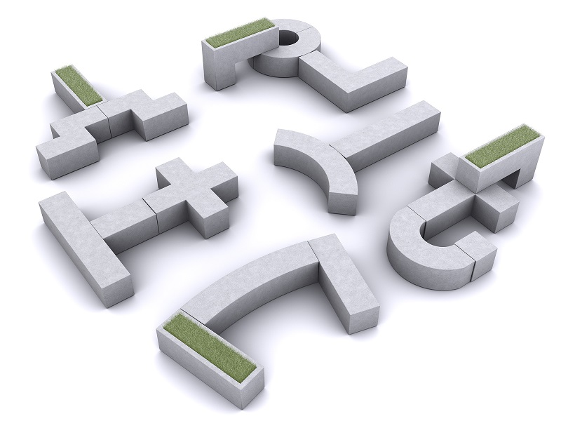 Скамья бетонная Tetris C