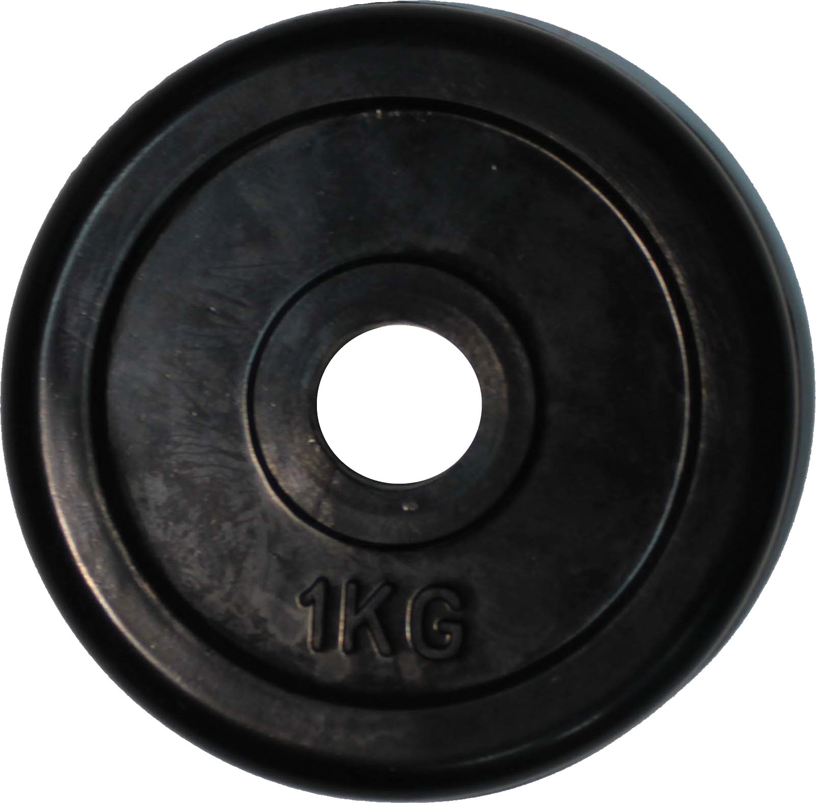 Диск для штанги черный обрезиненный D-26, 1 кг