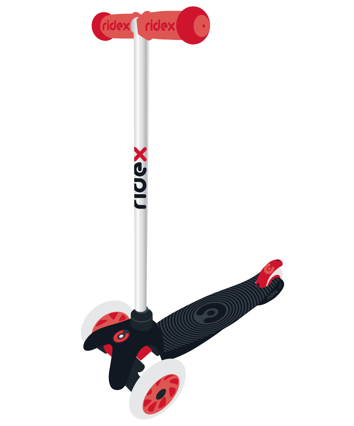 Самокат 3-колесный Zippy 2.0 3D 120/80 мм, черный