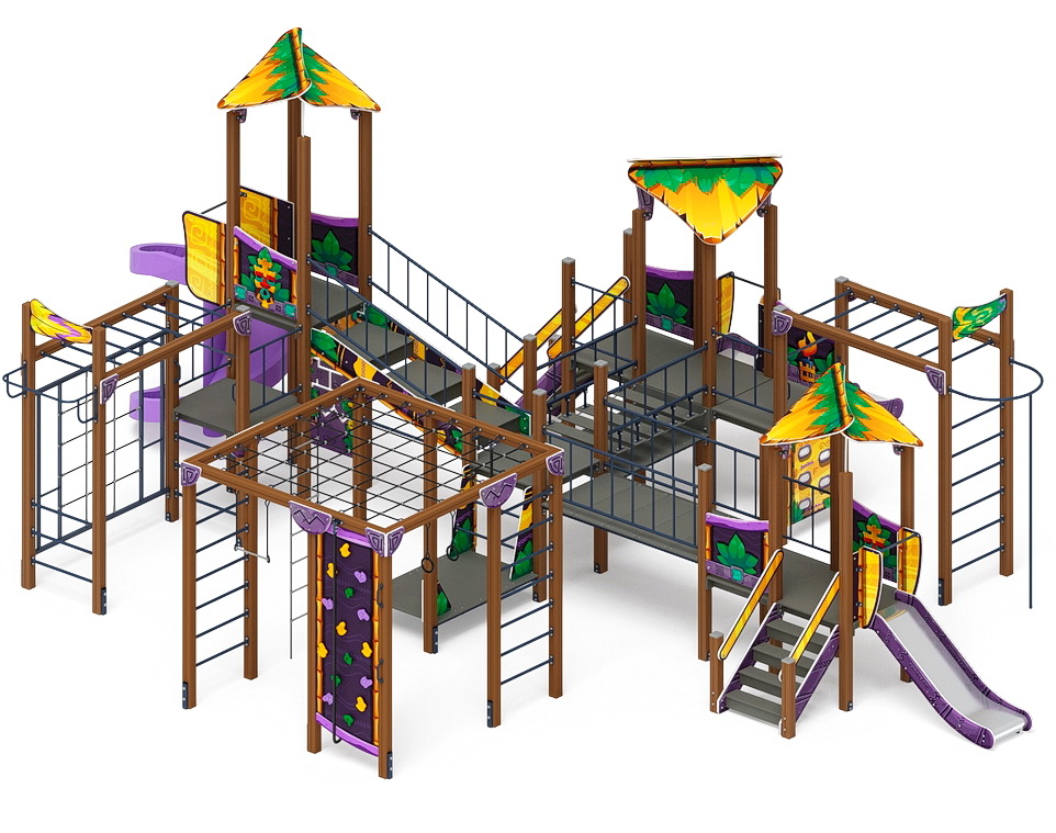 ВОЛШЕБНЫЙ ГОРОД детский игровой комплекс ДИК 2.19.03-01 (H=2000, H=1200, H=900)