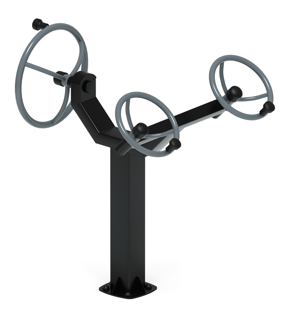 Тренажер уличный РУЛИ (3 руля положение сидя) серый СТ 104-13