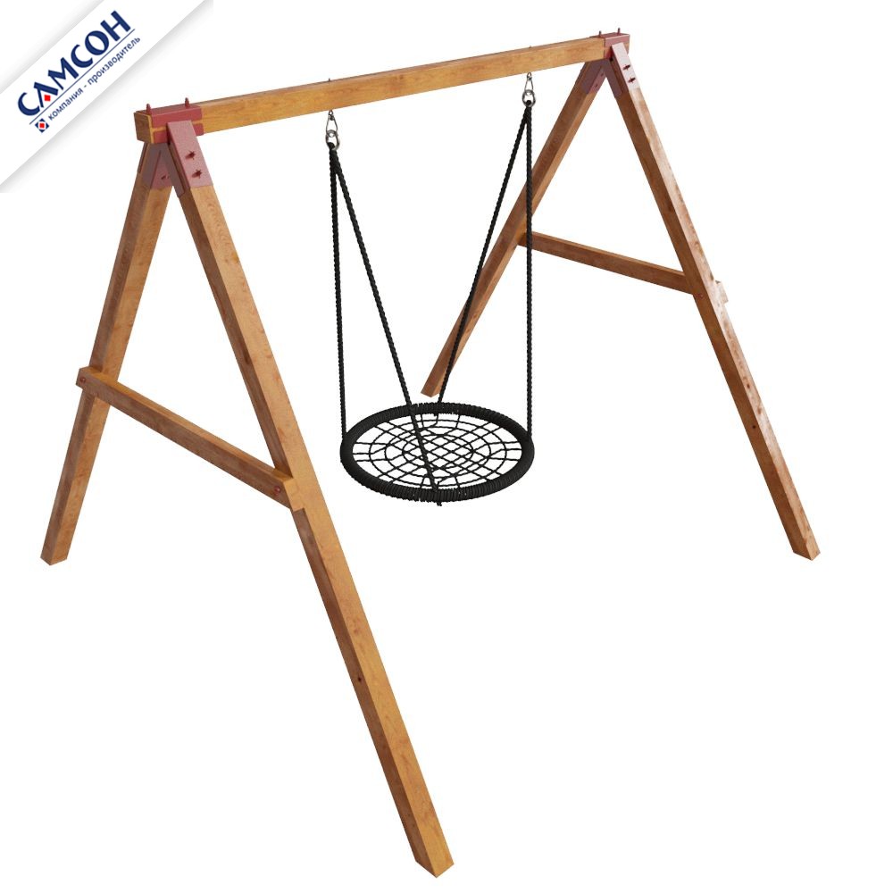 Уличные деревянные качели КОНГО ЛЮКС Самсон (покрытие лак: сосна, венге)