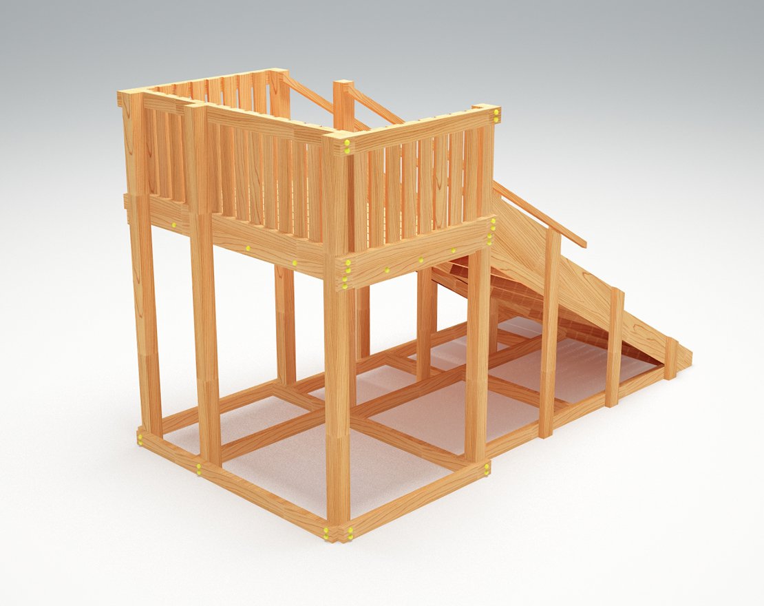 Зимняя горка ЗИМА WOOD-3 Савушка (скат 3 м)