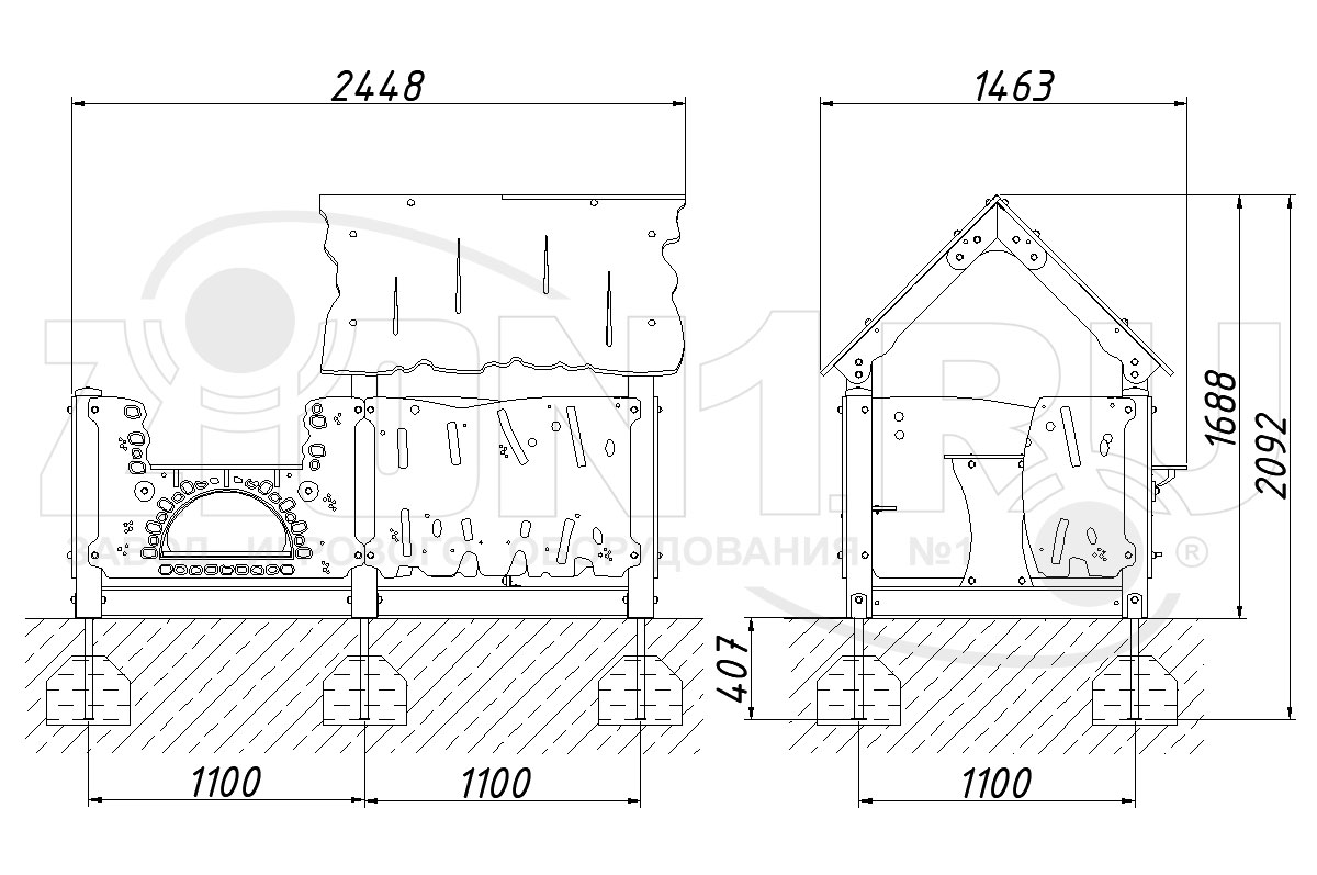 Домик ZION Хижина с печкой (ИМ112)