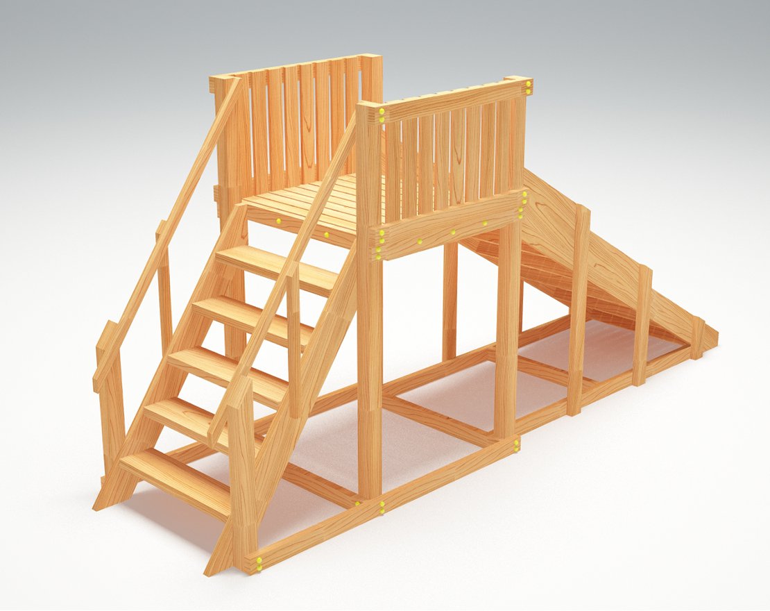 Зимняя горка ЗИМА WOOD-2 Савушка (скат 3 м)