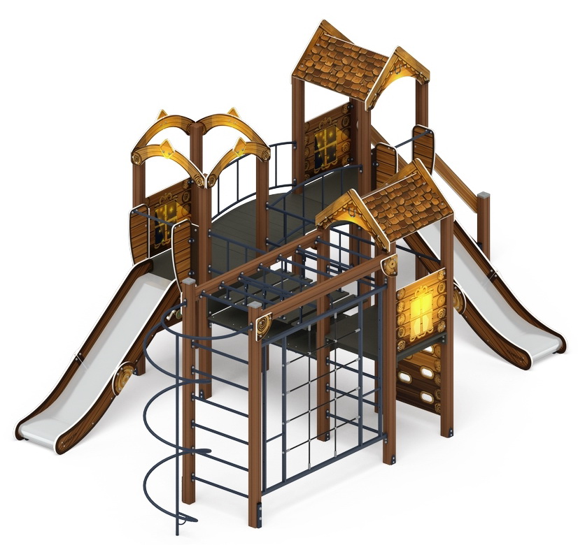 ГОРОДОК (Эко) детский игровой комплекс ДИК 2.01.3.02-02 (Н=1200)