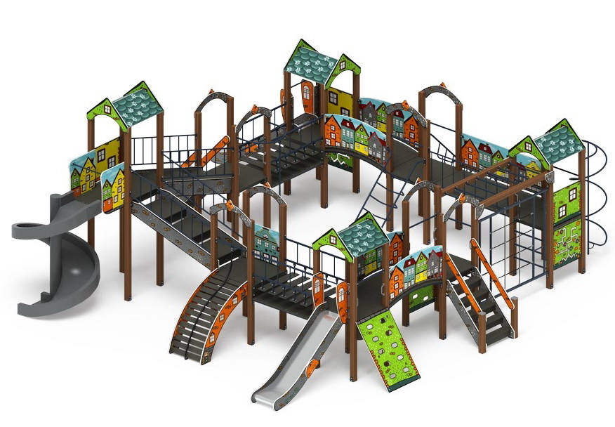 ОСТРОВ ДЕТСТВА (Город) детский игровой комплекс ДИК 2.01.8.02-01 (H=1200, H=2000)