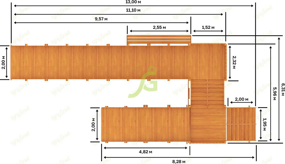 Зимняя горка IgraGrad Snow Fox, скат 10 м, мод. 3