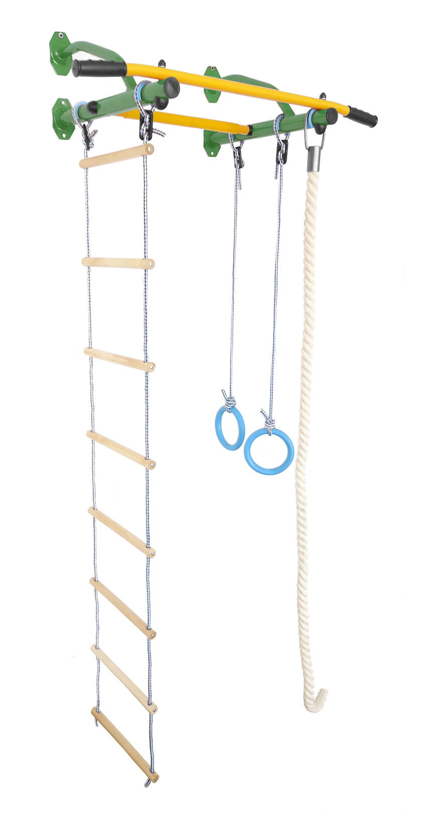 Детский спортивный комплекс ЮНЫЙ АТЛЕТ модель Эконом зелёный/желтый