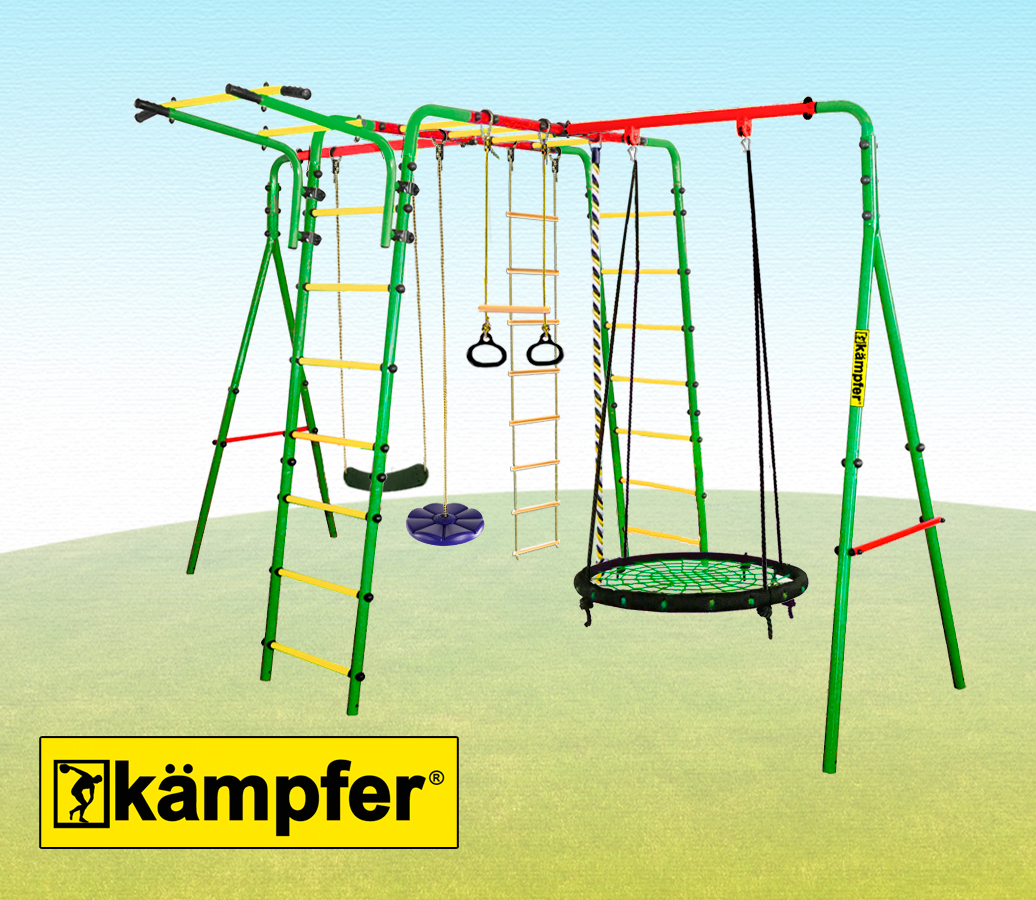 Спортивно-игровой комплекс Kampfer Wunder (Гнездо большое зеленое (синяя лиана))
