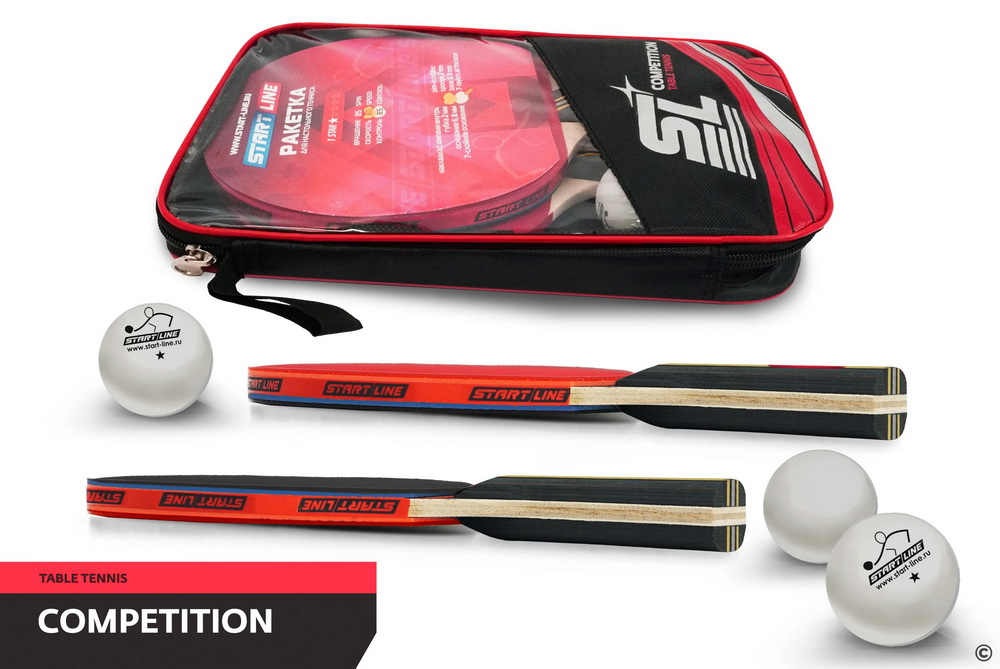 Набор для настольного тенниса START LINE Competition 2 ракетки 1*, 3 мяча 1*
