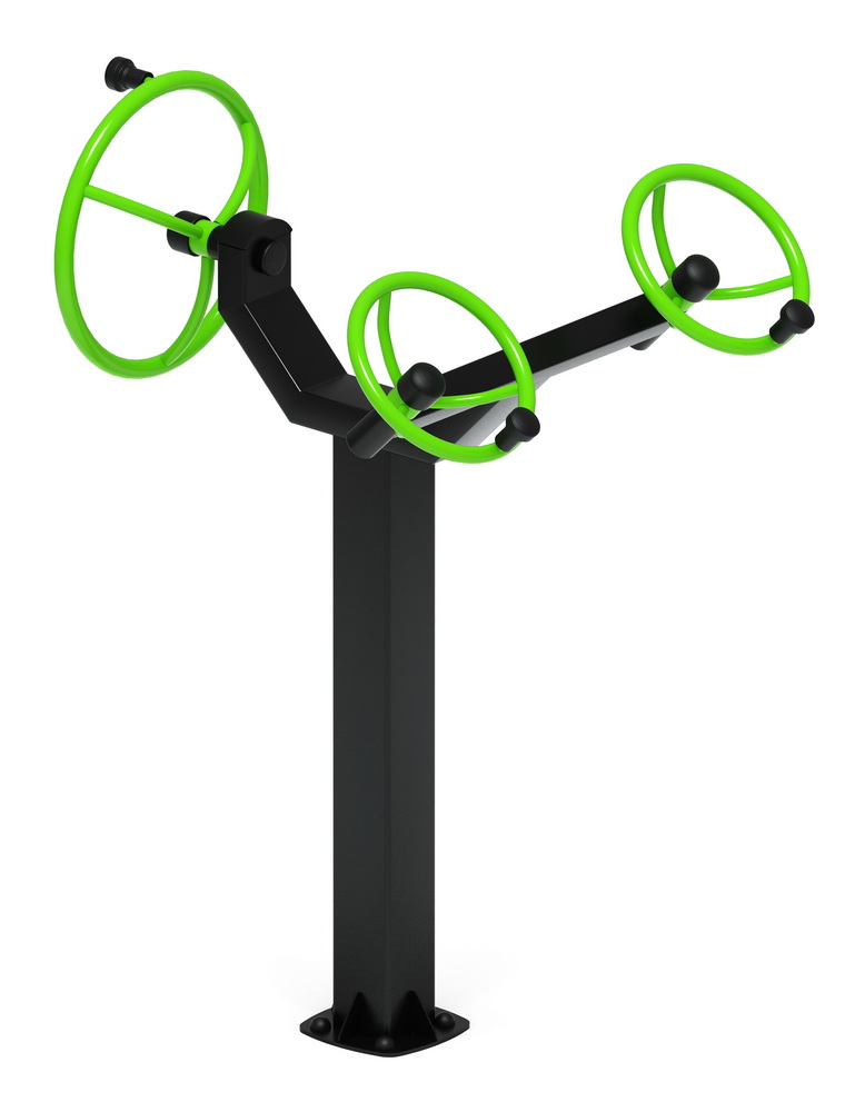 Тренажер уличный РУЛИ (3 руля положение стоя) зеленый СТ 103-12