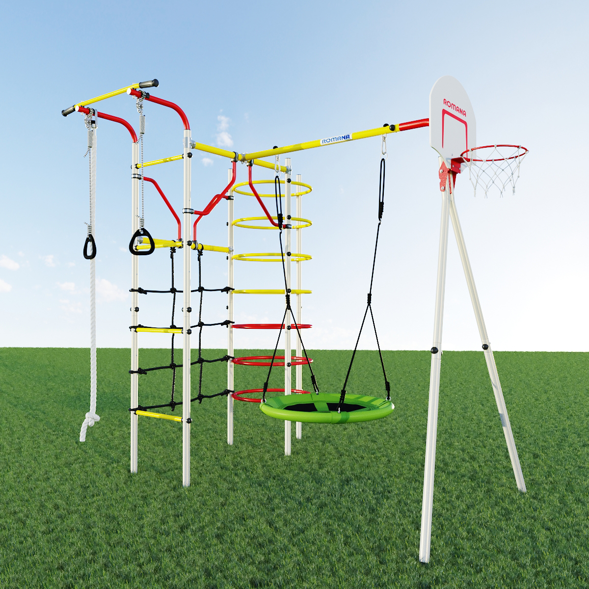 Дачный комплекс КОСМОДРОМ + ГНЕЗДО качели Romana (R 103.21.04 + 1.Д-26.11)