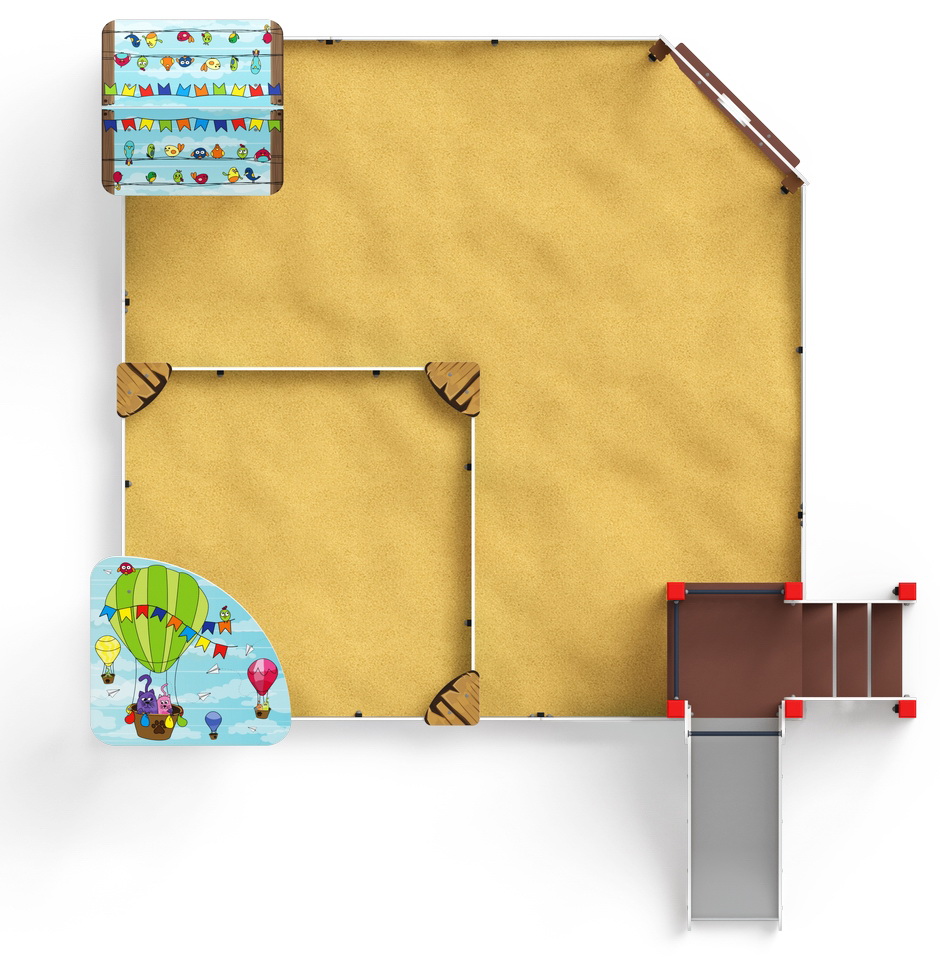 Песочный дворик с горкой (H=750) (Коты) ИО 6.01.05-03