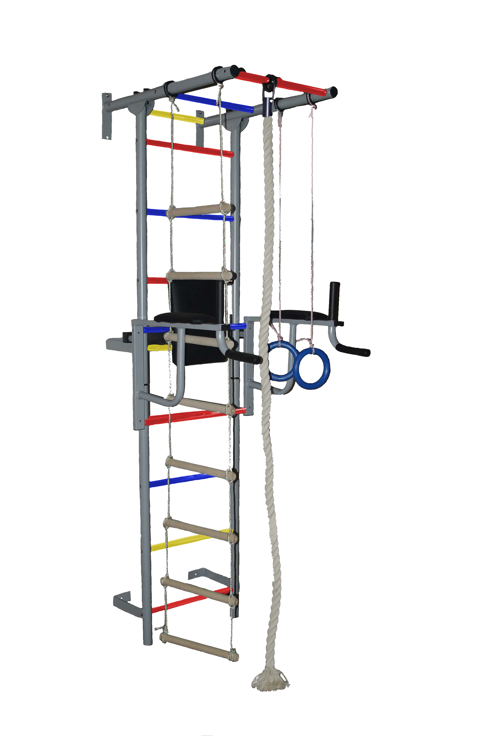 Спортивный комплекс ПВХ ДСК "Крепыш плюс " пристенный с брусьями бордовый