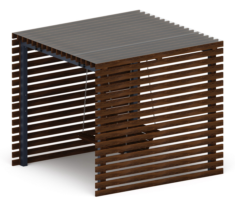 Пергола беседка с качелями МФ 78.01.01 /с поликарбонатом/