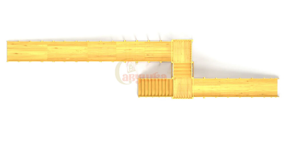 Зимняя горка Савушка ЗИМА WOOD-9/1 (скаты 6 и 12 м, разносторонний)