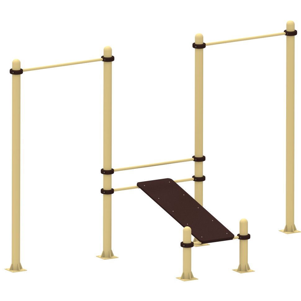 Скамья для пресса с двумя турниками Air-Gym YSK33