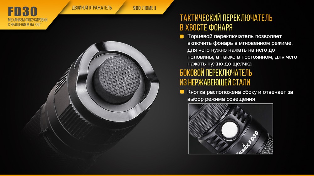 Фонарь Fenix FD30 c аккумулятором