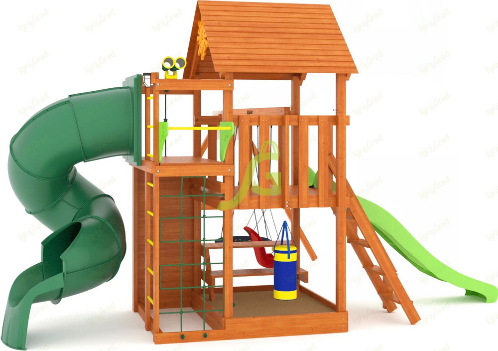 Детская площадка IgraGrad Крафт Pro 3 с трубой мод.2