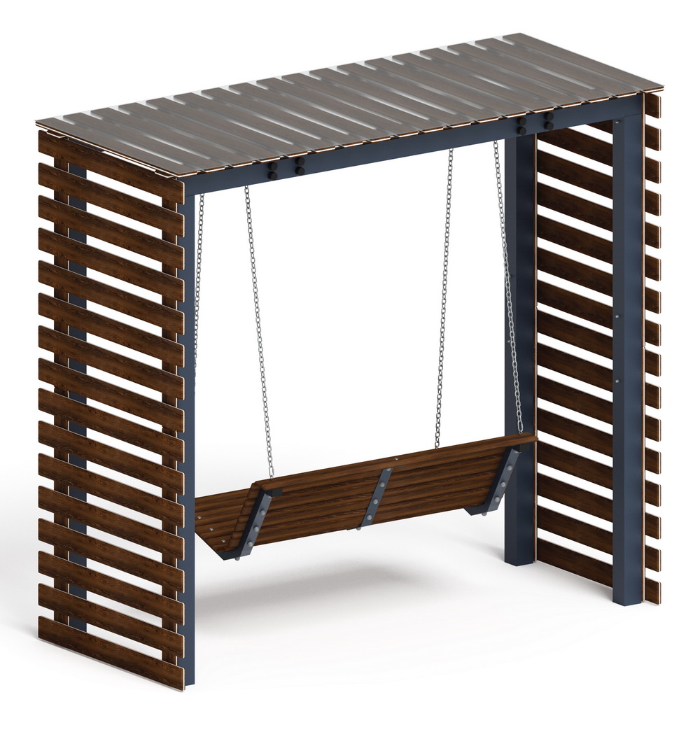 Пергола беседка с качелями МФ 78.05.01 /с поликарбонатом/