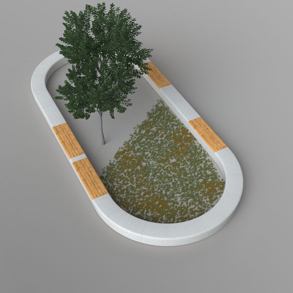 Скамья бетонная ОНДА С-66-R400