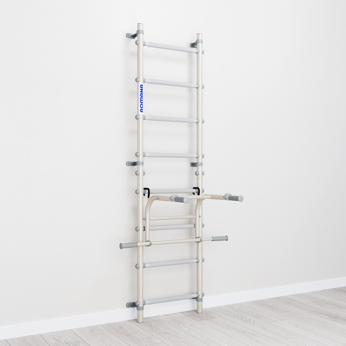 Шведская стенка с брусьями S12 Romana (6.1.8.12.490.00) белый прованс