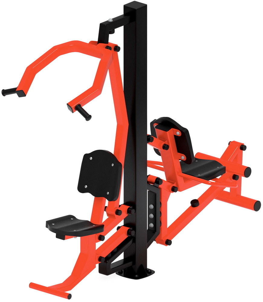 Тренажер уличный ВЕРХНЯЯ ТЯГА + ФЛЕКС (красный) СТ 021-11.П