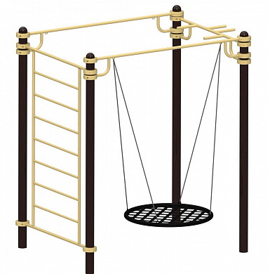 Спортивный комплекс 157 с качелями и усиленным турником YSK157, 76 мм, серый, серый