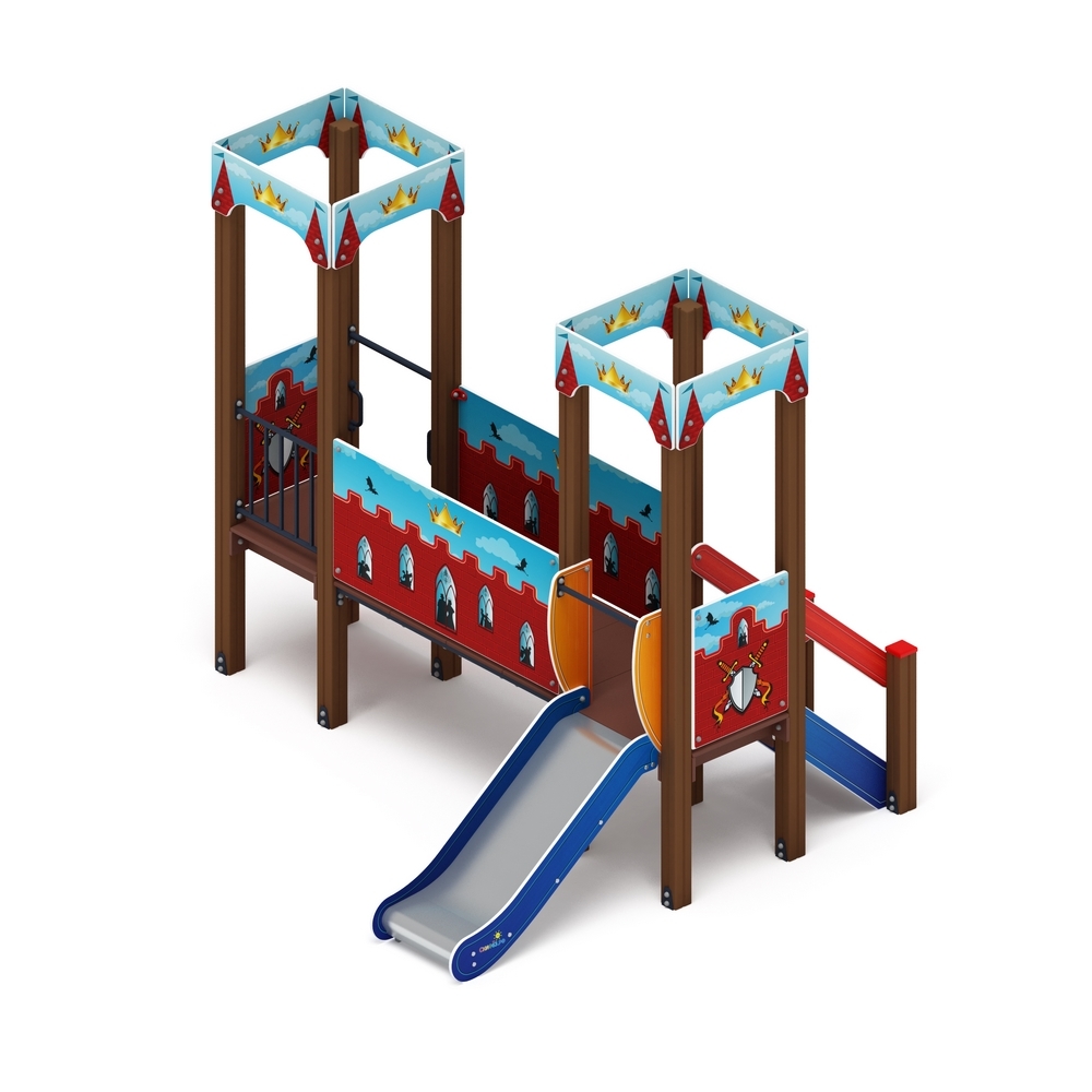 КОРОЛЕВСТВО (красное) детский игровой комплекс ДИК 1.15.02-03 (H=750)