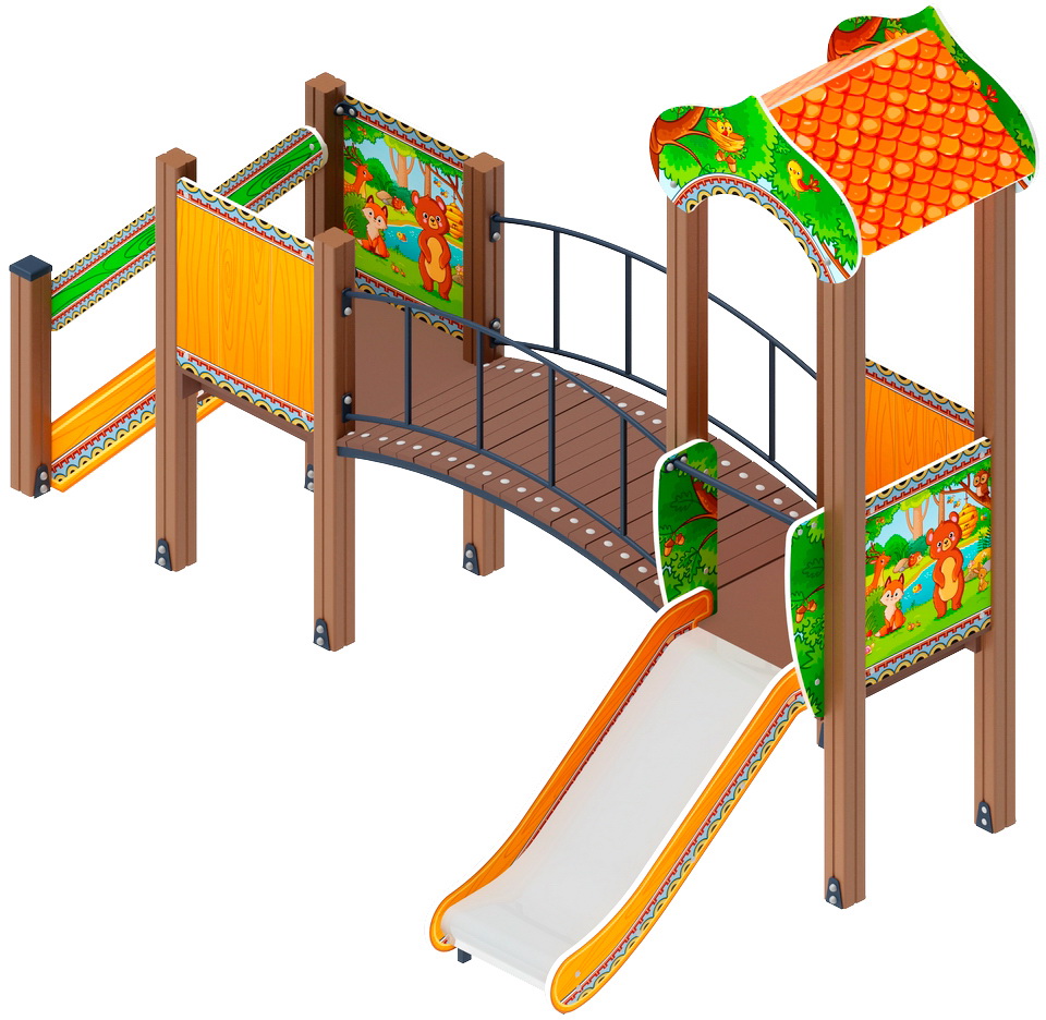ПОЛЯНКА детский игровой комплекс ДИК 1.16.03-01 (H=750)
