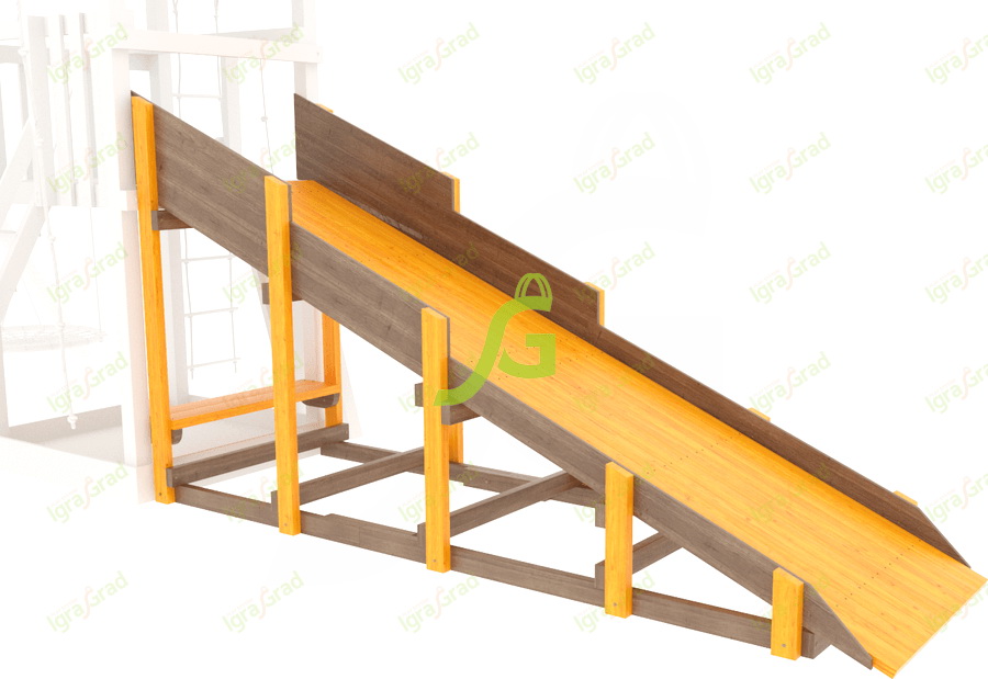 Модуль зимней деревянной горки Snow Fox для Спорт, скат 4 м