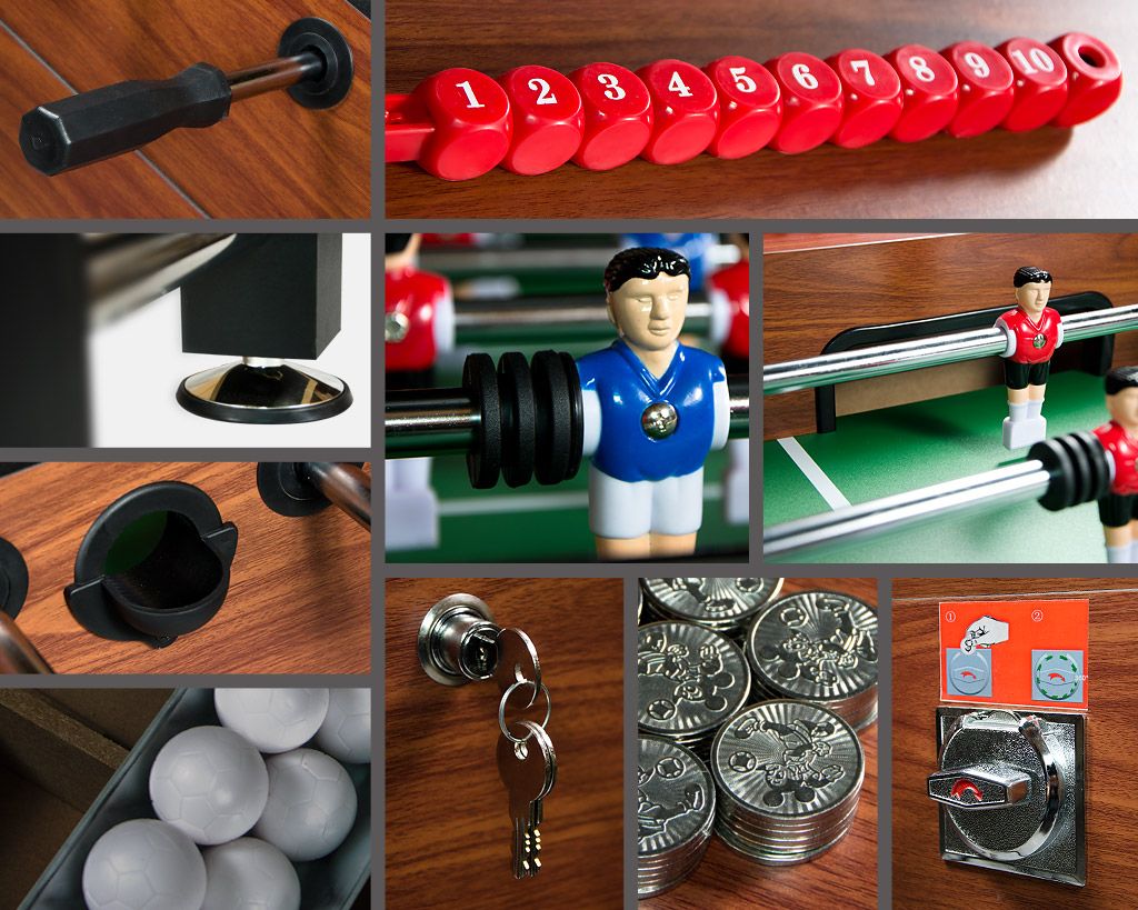 Настольный футбол (кикер) Monaco 5 ф (140 x 73 x 91 см, коричневый, жетоноприемник)