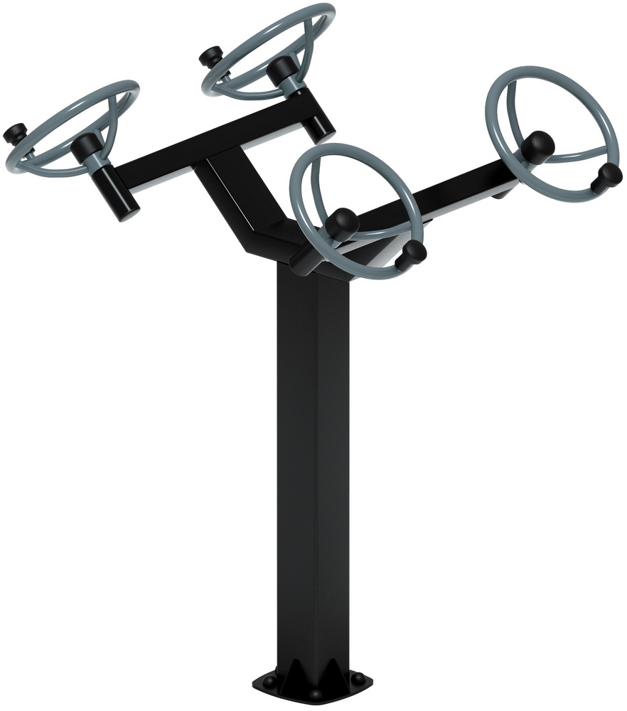 Тренажер уличный РУЛИ (4 руля положение стоя) серый СТ 101-13