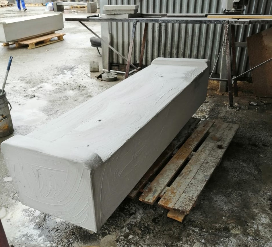 Скамья ОНДА с бетонным основанием без спинки С-66-200