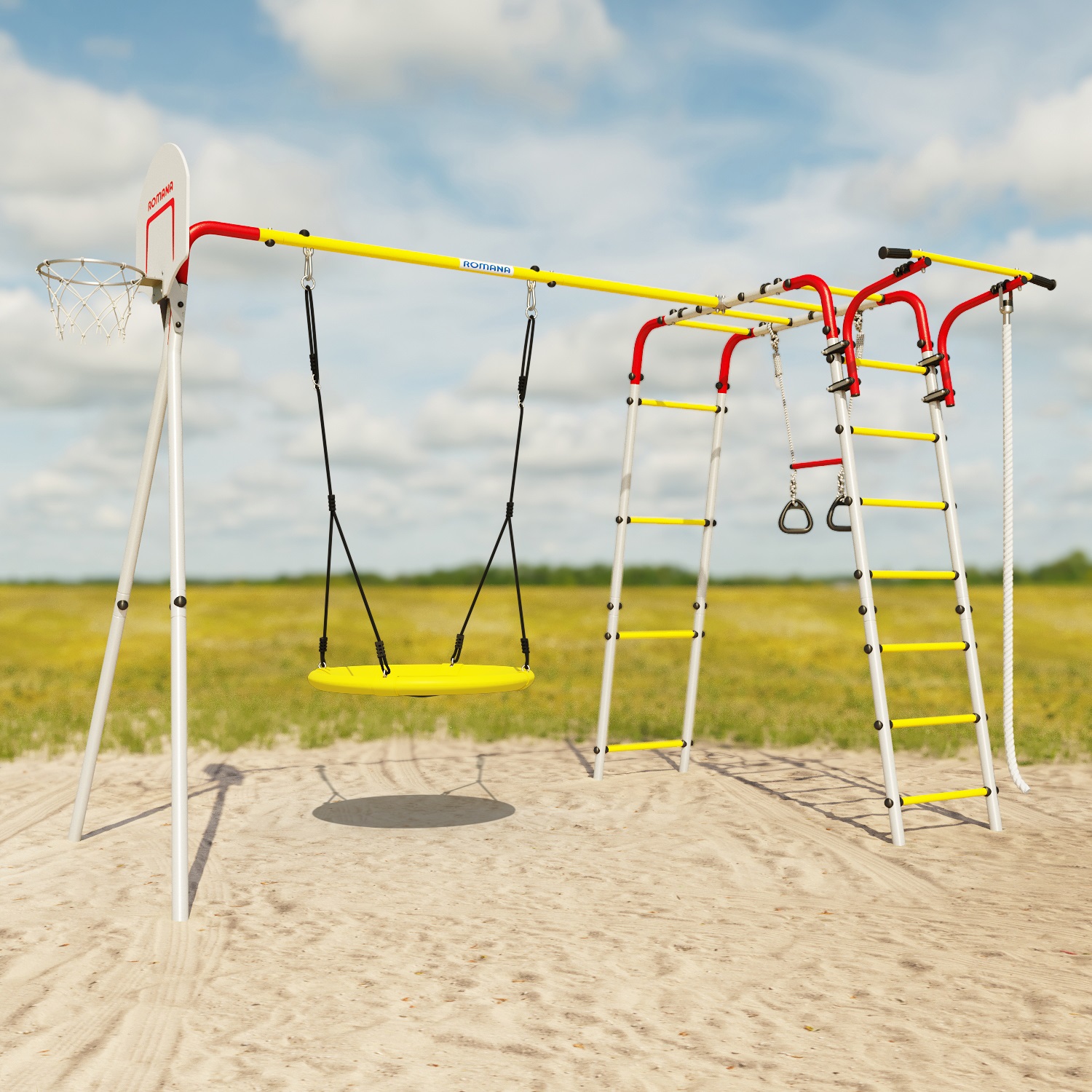 Детский спортивный комплекс для дачи Romana Акробат-2 (качели-гнездо)