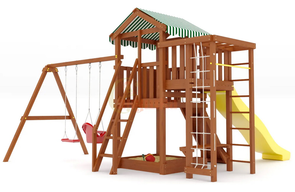 Детская площадка Савушка Мастер 3 Plus (Махагон) (горка 3 метра)